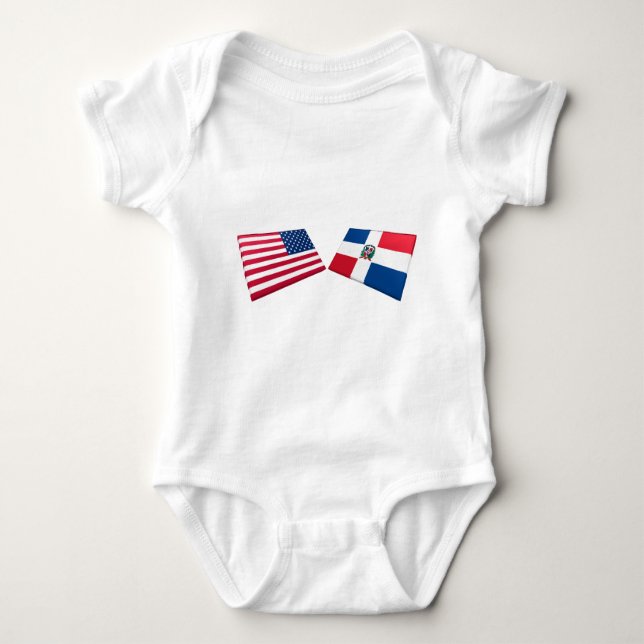 Us- & Dominikanska republikenflaggor Tee (Framsida)