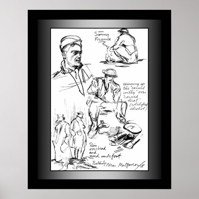 US Doughboys ~ Stars & Rand ~ Världskrig One ~ Poster (Framsidan)