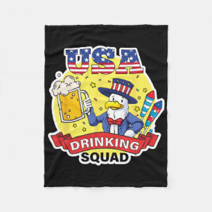 US Drinking Squad 4:e juli Independence day Fu Fleecefilt