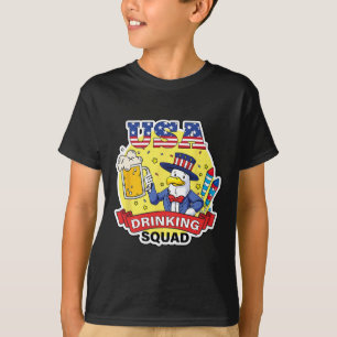 US Drinking Squad 4:e juli Independence day Fu T Shirt