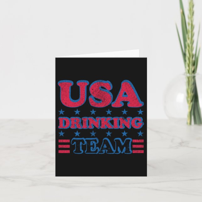 US Drinking Team 4:e juli Independence day Dru Kort (Framsida)
