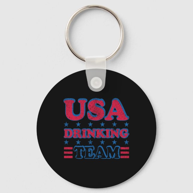 US Drinking Team 4:e juli Independence day Dru Nyckelring (Framsida)