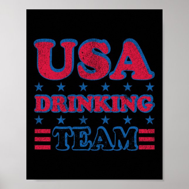 US Drinking Team 4:e juli Independence day Dru Poster (Framsidan)