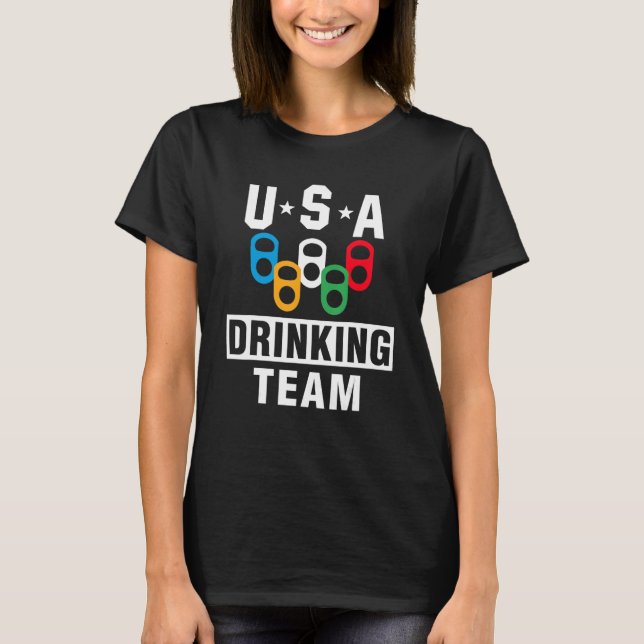 US Drinking Team Beer Party Beer T Shirt (Framsida)
