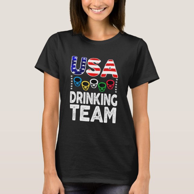 US Drinking Team Beer Party T Shirt (Framsida)