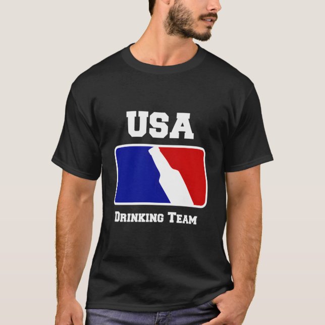 US Drinking Team Beer T Shirt (Framsida)