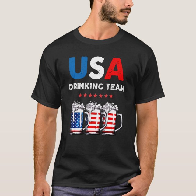 US Drinking Team för att rotera öl Älskare T Shirt (Framsida)