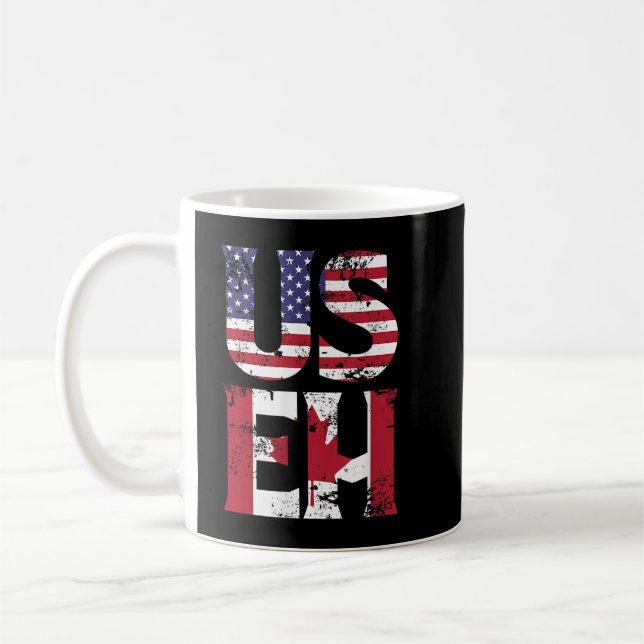 US EH American Canadian Funny Meme Quote Kaffemugg (Vänster)