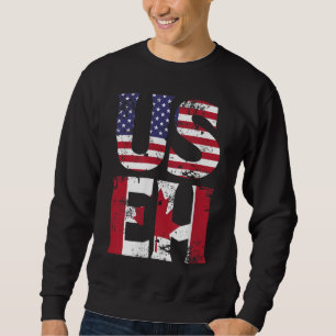 US EH American Canadian Funny Meme Quote Lång Ärmad Tröja