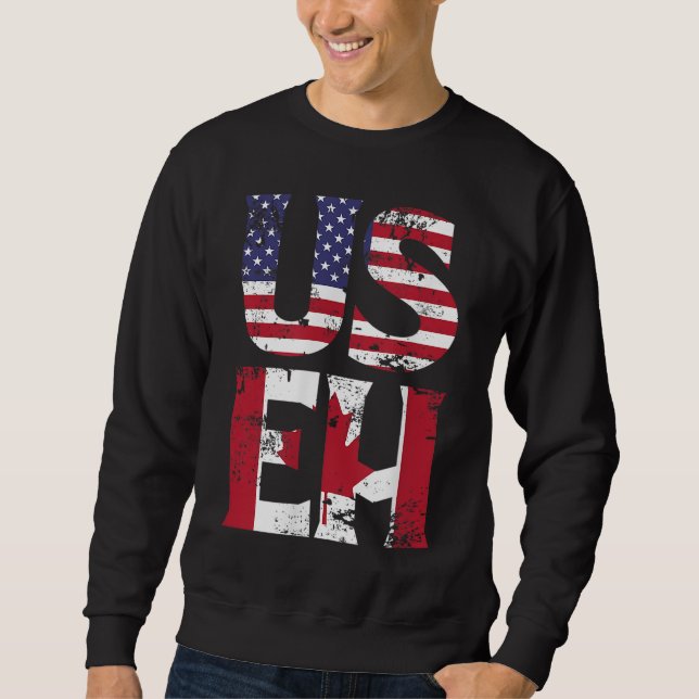 US EH American Canadian Funny Meme Quote Lång Ärmad Tröja (Framsida)