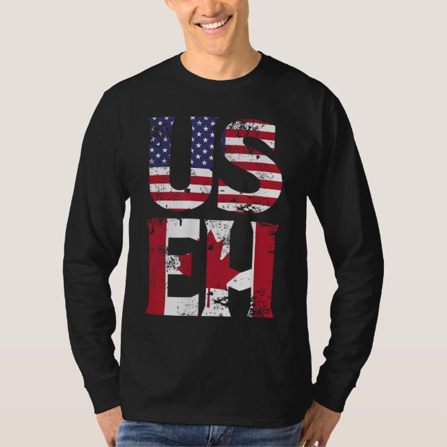 US EH American Canadian Funny Meme Quote T Shirt (Framsida)