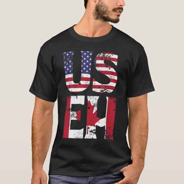 US EH American Canadian Funny Meme Quote T Shirt (Framsida)