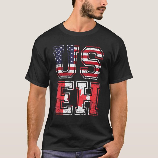 US Eh American Canadian Memote 1 T Shirt (Framsida)