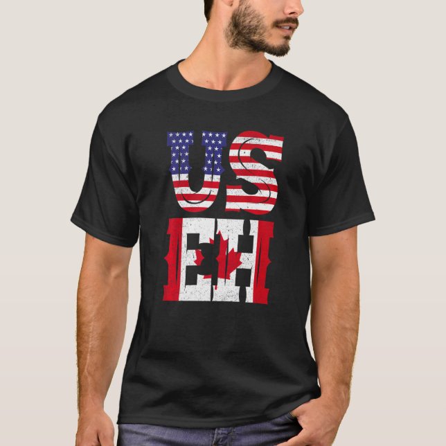 US Eh American Canadian Memote Quote T Shirt (Framsida)