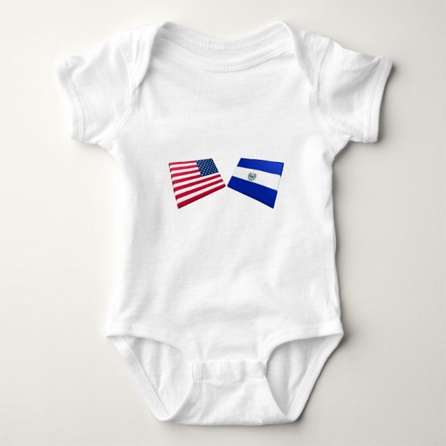 Us- & El Salvador flaggor Tee (Framsida)
