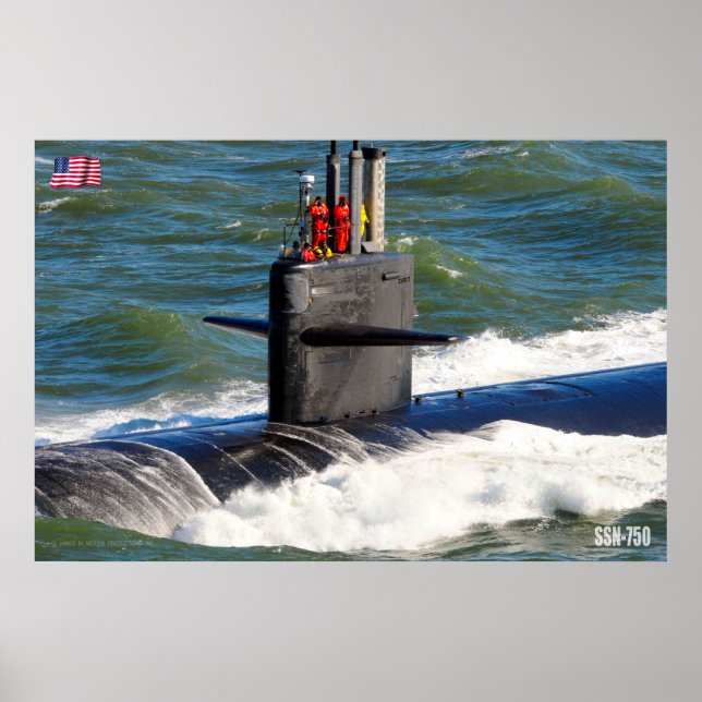 US FAST ATTACK SUBMARINE - SSN-750 POSTER (Framsidan)