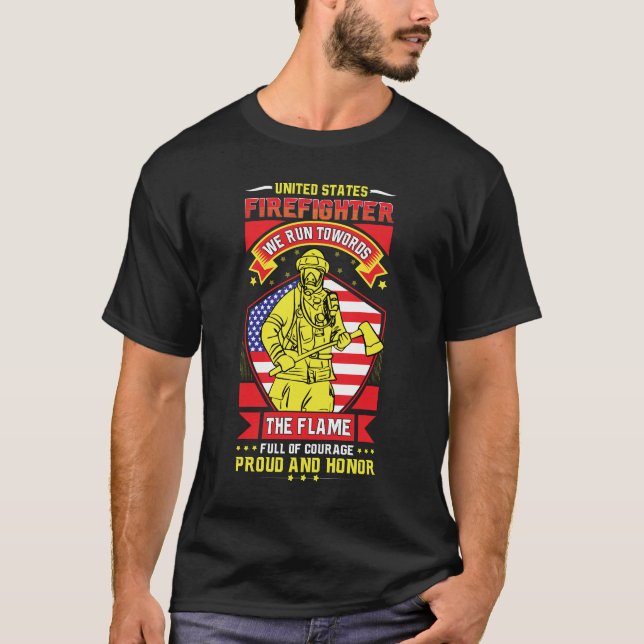 US Firefighter Proud and Honor Snyggt Tee Design (Framsida)