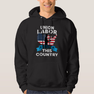US Flag Amerikansk facklig arbetskraft byggde dett Hoodie