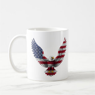 US Flag Bald Eagle 4 juli Kaffemugg