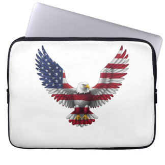 US Flag Bald Eagle 4 juli Laptop Fodral