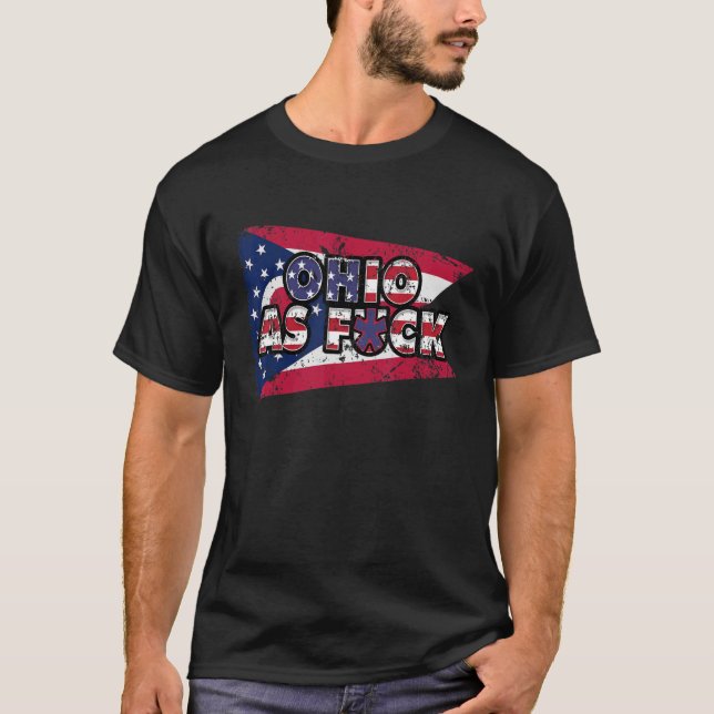 Us Flag Citizen Proud America State Flag Ohio T Shirt (Framsida)