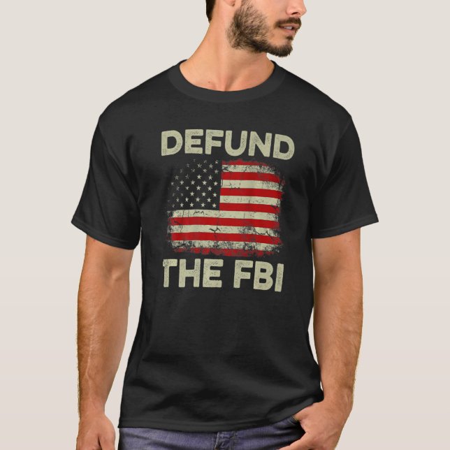 US Flag Defund the FBI Premium T Shirt (Framsida)