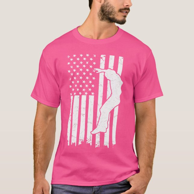 Us Flag Design For A Patriotic Parkour Expert T Shirt (Framsida)