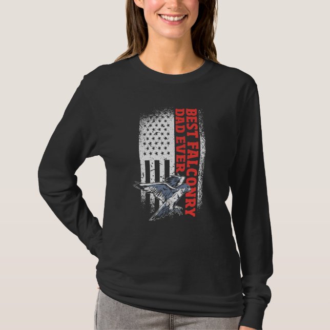 US Flag Falconry Dad T Shirt (Framsida)