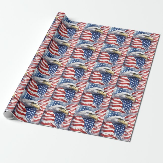 US Flag Freedom Eagle Motiverande Inspirerande Presentpapper (Utrullad)