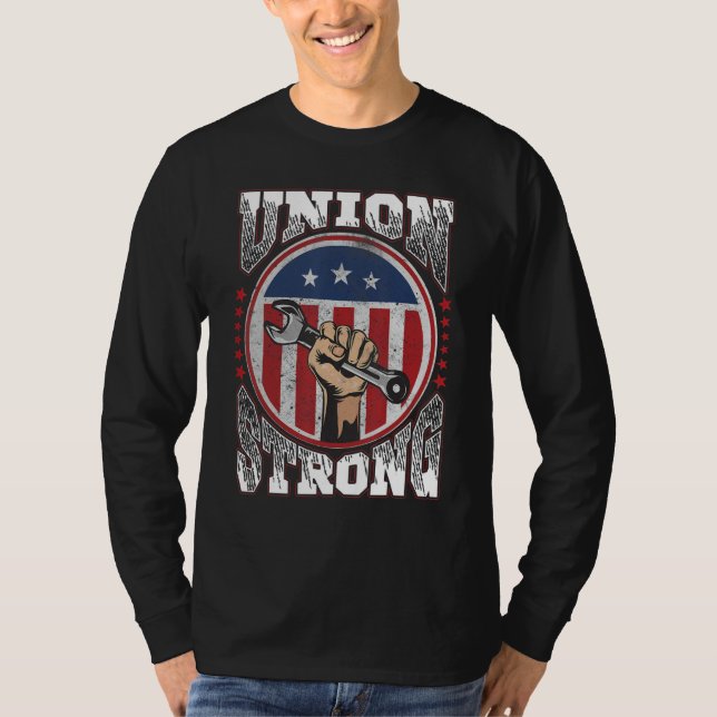 US Flag Happy Labor Day Union Strong Labor Day Cel T Shirt (Framsida)