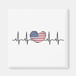 US Flag Hjärtslag EKG Elektrokardiografi Magnet