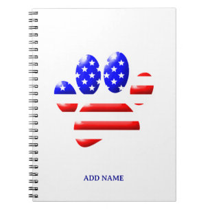 US Flag Hund Tassavtryck Anteckningsbok