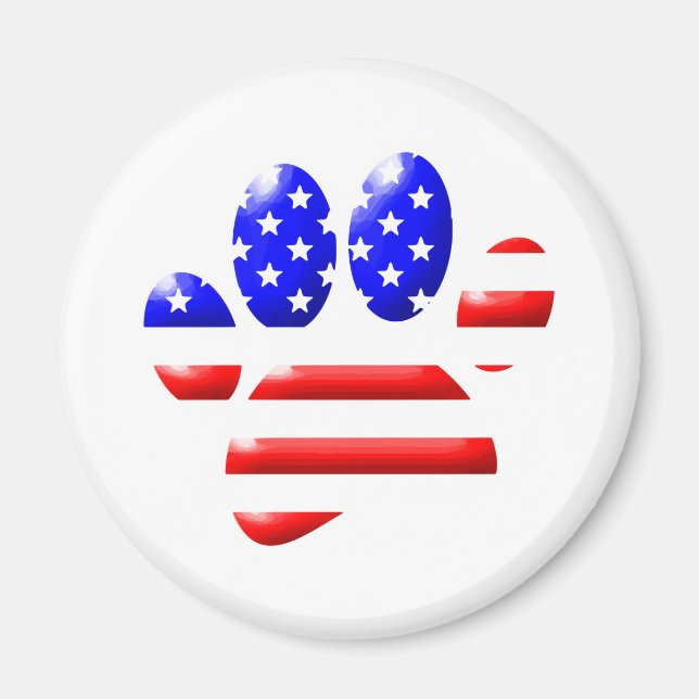 US Flag Hund Tassavtryck  Magnet (Framsidan)