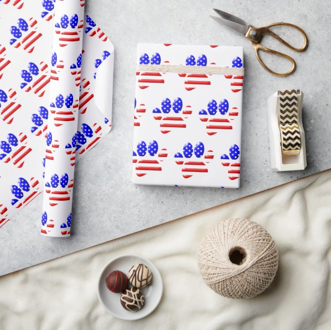 US Flag Hund Tassavtryck Presentpapper (Hantverk)