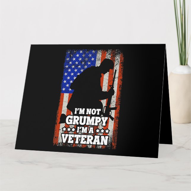 US Flag Im not Grumpy im a Veteran 116 Kort (Framsida)