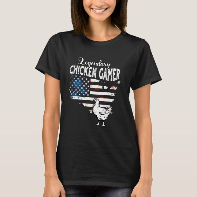 US Flag Kyckling Game T Shirt (Framsida)