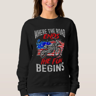 US Flag MX Motocross Där vägen slutar börjar rolig T Shirt