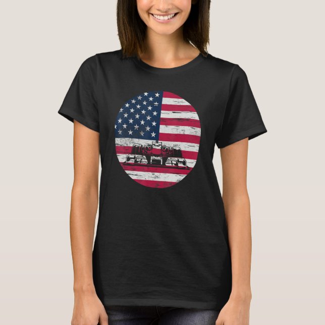 US Flag Patriot Formula Racing Lovers Car Fan_2 T Shirt (Framsida)