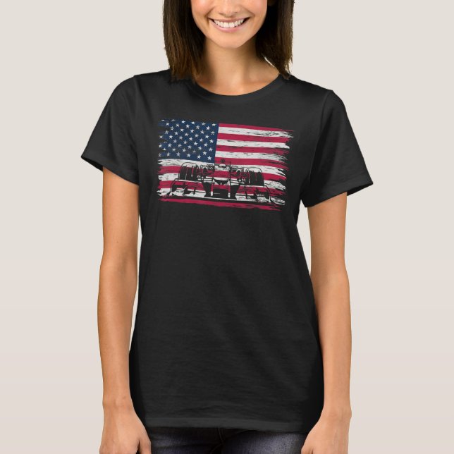 US Flag Patriot Formula Racing Lovers Car Fan T Shirt (Framsida)