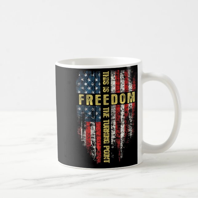 Us Flag Patriotic - This Is The Turning Int Faith  Kaffemugg (Höger)