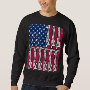 Us Flag Patriotisk Svets Tee Svetsning Svetsare Ju Lång Ärmad Tröja