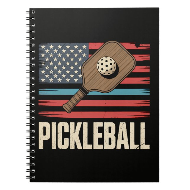 US Flag Pickleball Anteckningsbok (Framsidan)