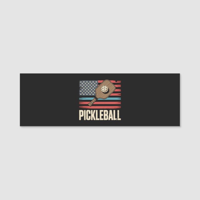 US Flag Pickleball Namnbricka (Framsida)