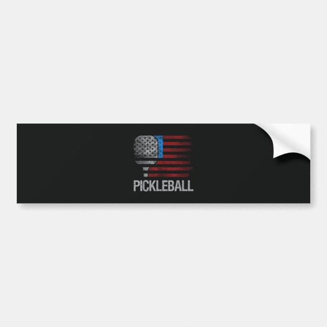 US Flag Pickleball Player Paddleball Lover Bildekal (Framsidan)