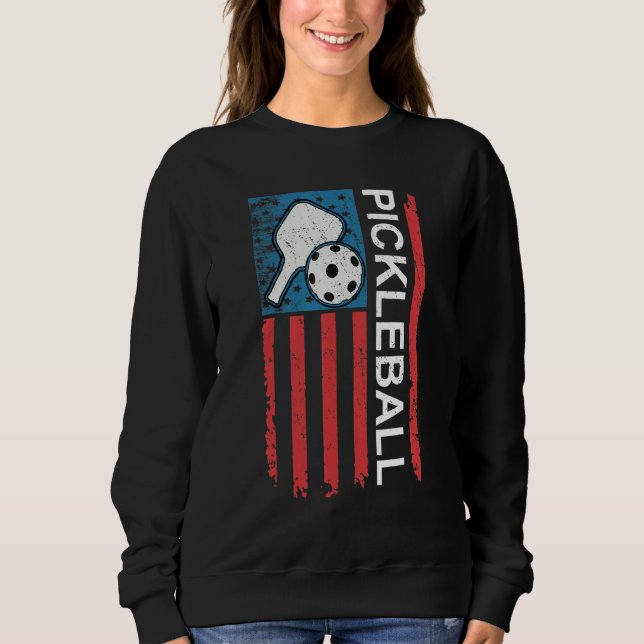 US Flag Pickleball Player Paddleball Lover Tees Me T Shirt (Framsida)