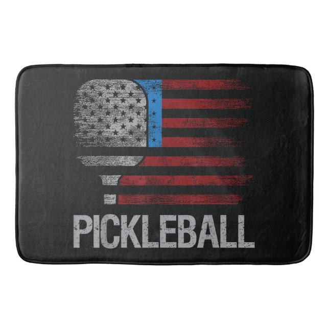 US Flag Pickleball Spelare Paddleball Älskare Badrumsmatta (Framsidan)