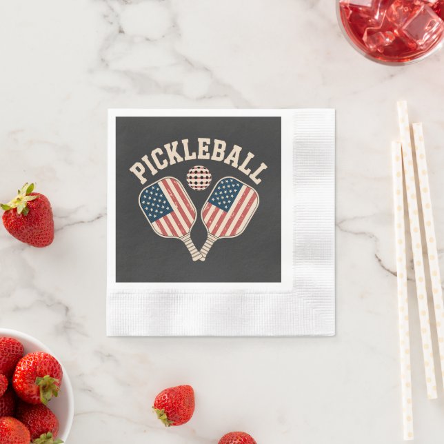 US Flag Pickleball-spelare Pappersservett (Insitu)