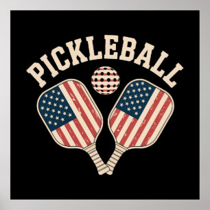 US Flag Pickleball-spelare Poster