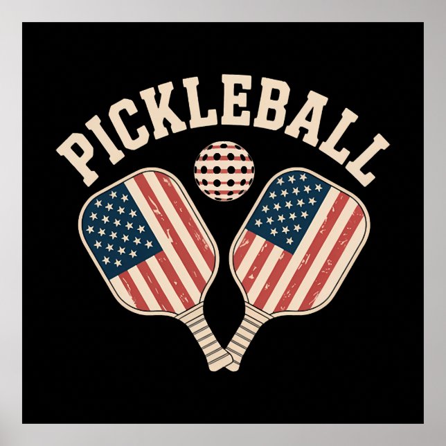 US Flag Pickleball-spelare Poster (Framsidan)