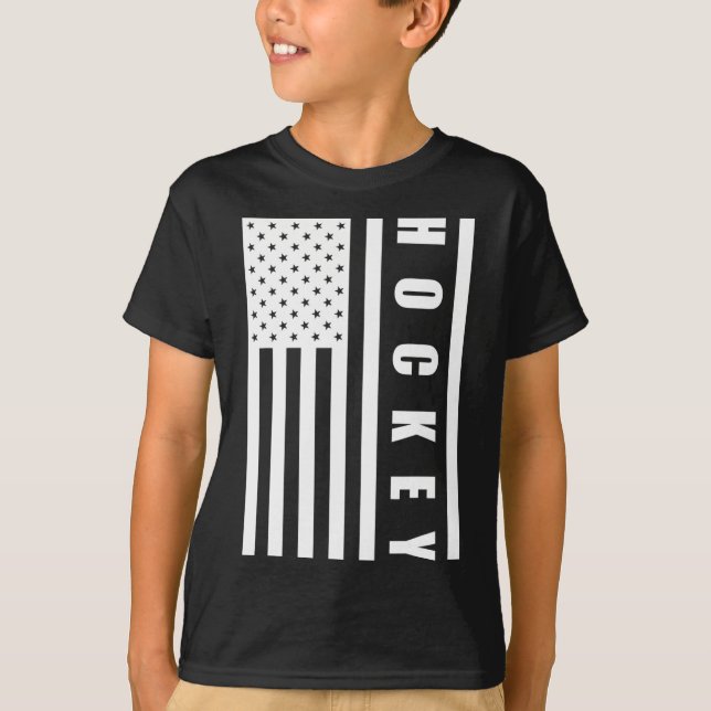 Us Flag Sport Goalie Hockey Player American Pride  T Shirt (Framsida)